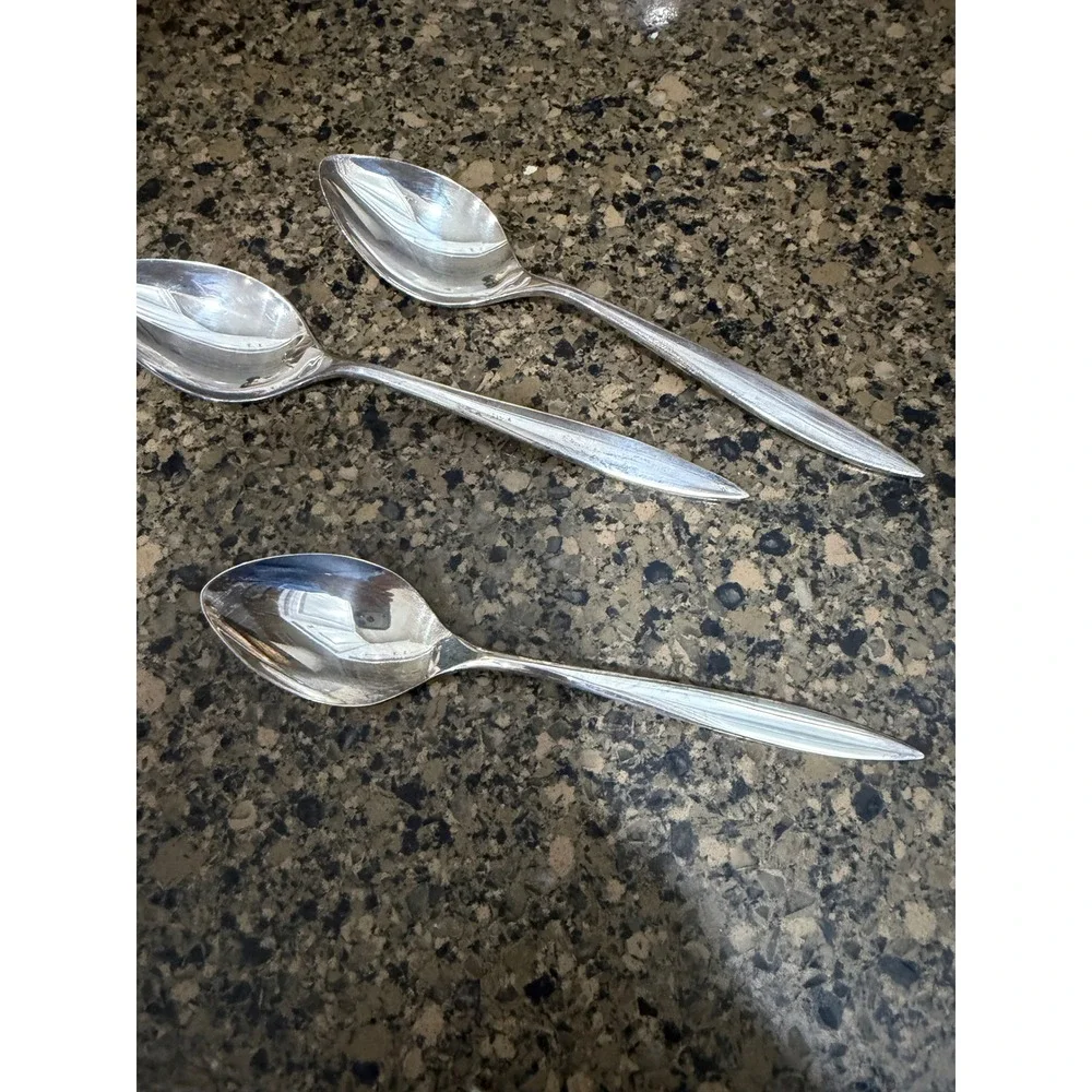 Nobility Plate Lady Empire Silver Plate Teaspoons Set‎ of 3 Vintage Mid Century